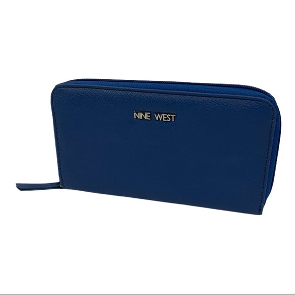 Nine West Blue Cobalt Single Zip Wallet - Picture 2 of 9